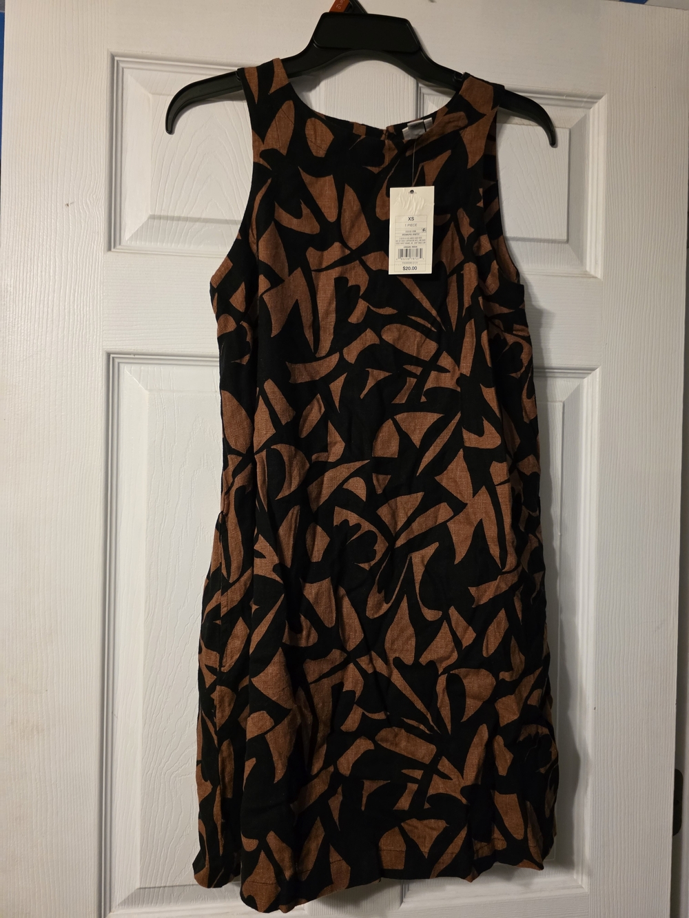 Target Black and Brown Leaf-Print Mini Dress